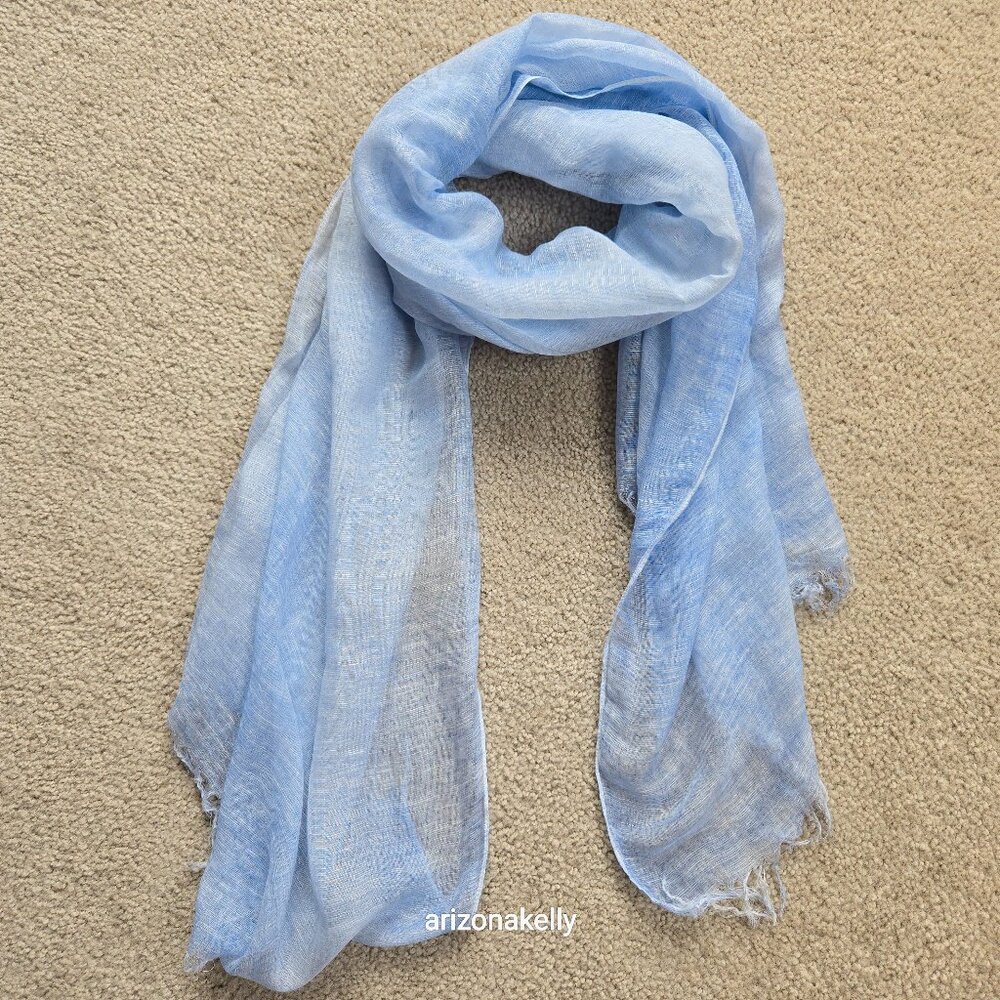 Theory Linen Modal Lightweight Breezy Blue Scarf